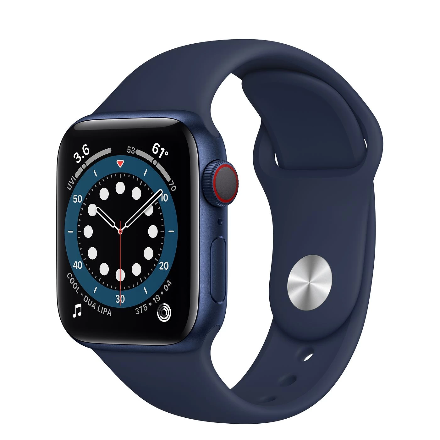 Apple Watch Series 6 GPS + Cellular 40mm Blue Aluminium Case with Deep Navy Sport Band (M02R3, M06Q3)